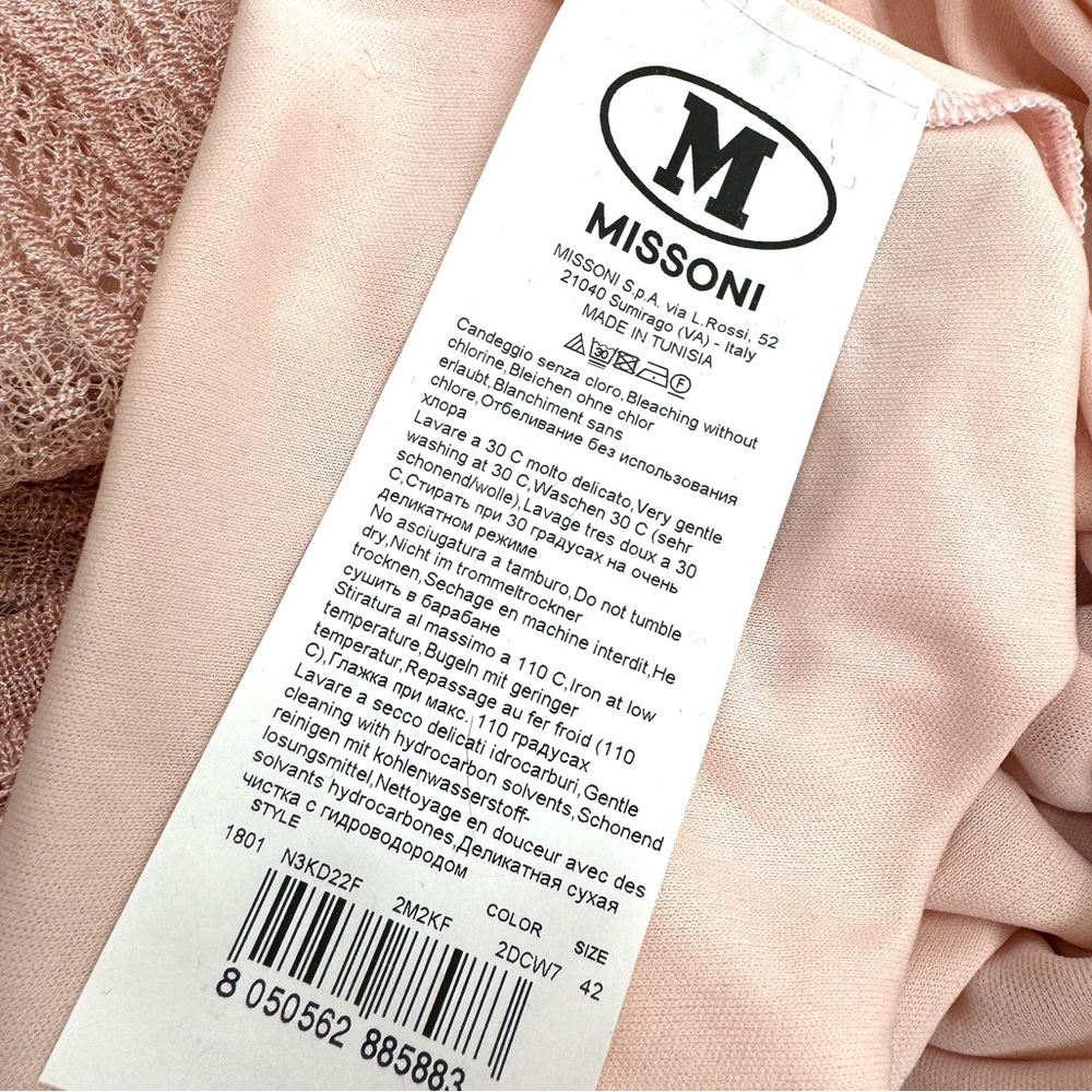 MISSONI A Line Woven Dress NEW Size 42 Blush PInk - Picture 11 of 16
